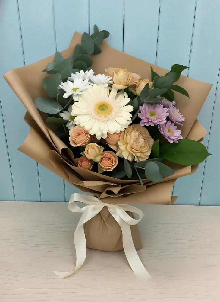 Букет цветов из: Герберы и Хризантемы в Гостилицы