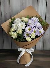 Букет цветов из:  Хризантемы и Розы в Гостилицы