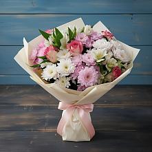 Букет цветов из:  Хризантемы, Альстромерии и Розы #REPLACE_PRED# Гостилицы