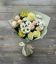 Букет цветов из:  Альстромерии, Розы и Хризантемы в Гостилицы