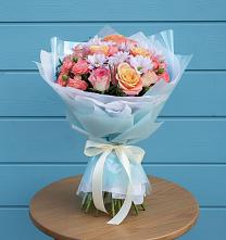 Букет цветов из:  Хризантемы и Розы в Гостилицы