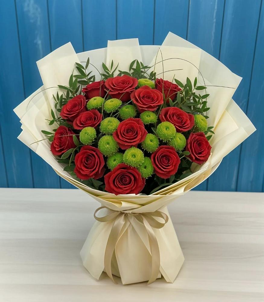 Букет цветов из: Розы и Хризантемы в Гостилицы