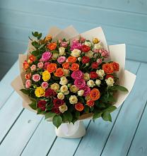 Букет Микс из разноцветных кустовых роз #REPLACE_PRED# Гостилицы
